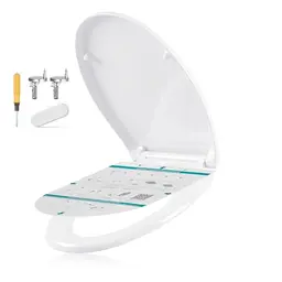 SONGMICS Toilettendeckel O-Form, soft-close, abnehmbar, weiß, bis 300 kg