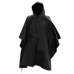 Mil-Tec Regenponcho unisex, wasserdicht, lang, aus reißfestem Ripstop – ideal für Outdoor, schwarz