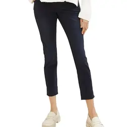 TOM TAILOR Damen Tapered Relaxed Hose mit Kordelzug, sky captain blue, Größe 36/28