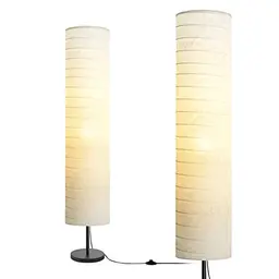 LALISU Moderne Stehlampe mit Lampenschirm für Wohnzimmer, Schlafzimmer und Arbeitszimmer (White-03)