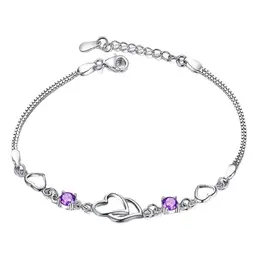 Elegantes 925 Sterling Silber Armband für Hochzeit und Jubiläum (Lila)