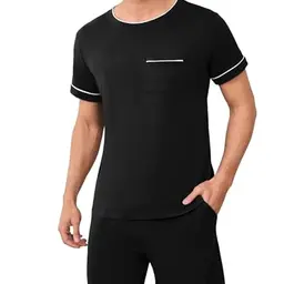 Bresdk Herren Schlafanzug Set - Kurzarm Pyjama und kurze Hose für den Sommer