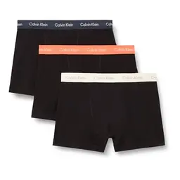 Calvin Klein Herren 3er Pack Boxershorts, Mehrfarbig (Schwarz/Rot/Coral), XL