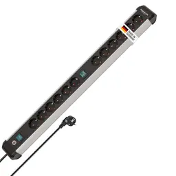 Brennenstuhl Premium-Alu-Line Steckdosenleiste 12-fach mit 2 Schaltern und 3m Kabel