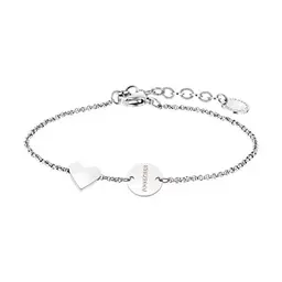 Liebeskind Armkettchen mit Anhängern aus Edelstahl, Silber, 20 cm, One Size