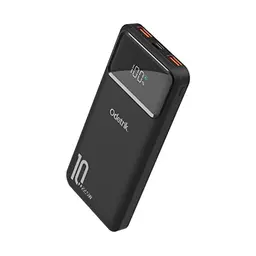Odetrik Externer Akku 10000mAh Powerbank mit Schnellladung und LCD Display (Schwarz)