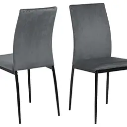 AC Design Furniture Devin Esszimmerstühle 4er Set, Dunkelgrau/Schwarz