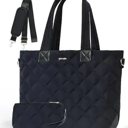 Prite Tragetasche Einkaufstasche für Frauen, große gesteppte Puffer-Umhängetasche, leichte Handtasche mit Schultergurt für Arbeit & Reisen