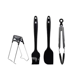 MasterPRO Foodies - 4 Küchenutensilien aus Silikon und Edelstahl