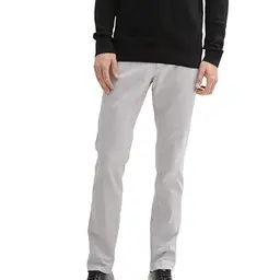 TOM TAILOR Herren Slim Fit Chinohose aus Stretch Piqué mit Gürtel, Artemis Grey