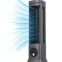 Jiawu 10'' Turmventilator für Schlafzimmer - Flügelloser, kompakter Tischventilator mit 3 Geschwindigkeiten, leise für Zuhause und Büro