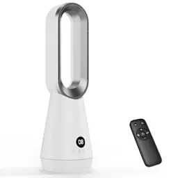 Rotorloser, leiser Turmventilator 56 cm mit Fernbedienung, 8 Geschwindigkeiten, 9-Stunden-Timer, LED-Display für Schlafzimmer & Büro