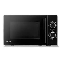 MEDION Mikrowelle 20L, 800W, 5 Stufen, Auftaufunktion, Timer, kompakt, schwarz
