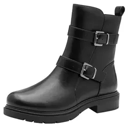 Marco Tozzi Damen Boots mit Schnallen und Reißverschluss, Schwarz, Größe 38 EU