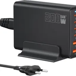 200W USB C Schnellladegerät mit 6 Ports – Kompatibel mit MacBook, iPhone 15/16, Samsung, Xiaomi, iPads, Steam Deck