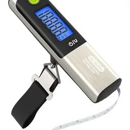 Dr.meter digitale Kofferwaage mit Maßband, LCD-Display und Überlastalarm, bis 50kg