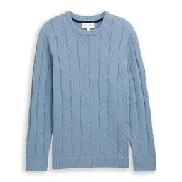 TOM TAILOR Herren Pullover Zopfstrick Faded Denim Blue XXL