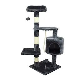 Mobiclinic® Pets Kratzbaum Silvestre für Katzen, mittel, mit Plattformen und Höhlen, Grau