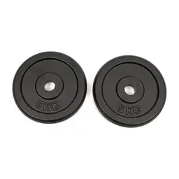 Worqout Hantelscheiben Set, 2x 5kg, Ø 30 mm, Gusseisen für Krafttraining