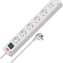 Brennenstuhl Bremounta 5-Fach Steckdosenleiste mit USB C und 3m Kabel - weiß