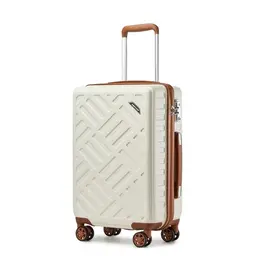 Supercase Klein Koffer Trolley Handgepäck Reisekoffer Hartschalenkoffer 4 Rollen TSA-Schloss 55×38×20cm Cremeweiß