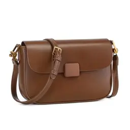 BAIGIO Damen Umhängetasche Klein Elegant Crossbody Bag mit 2 Abnehmbaren Schulterriemen, Braun