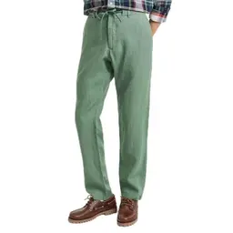 GANT Herren Relaxed Linen Pants - Lässige Hose in Kalamata Green, Größe 58