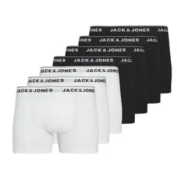 JACK & JONES Herren 7er Pack Boxershorts, Weiß/Schwarz, Größe M