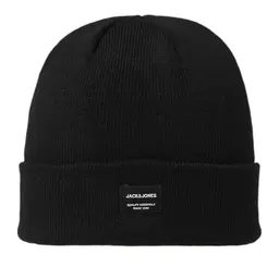 JACK & JONES Herren Beanie, einfarbig, Schwarz, One Size