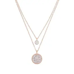 s.Oliver Damkette mit rundem Anhänger, Kristalle von Swarovski, Edelstahl, IP Rose