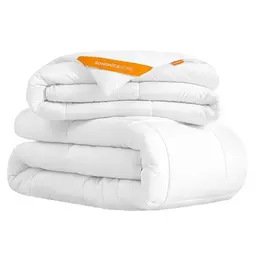 SONGMICS HOME Bettdecke 2-in-1, 220 x 240 cm, wolkenweiß, ganzjährig für 4 Jahreszeiten