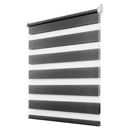 Deswell Doppelrollo Klemmfix Anthrazit 75 x 130 cm - Fensterrollo stufenlos verstellbar, lichtdurchlässig und verdunkelnd