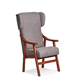 Gasten a gusto Ohrenstuhl grau aus Holz und Stoff, 117 x 69 x 57 cm