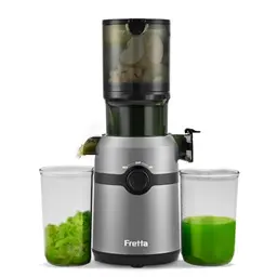 Fretta Slow Juicer mit 1L Kapazität, 200W, einfache Reinigung, BPA-frei (Grau)