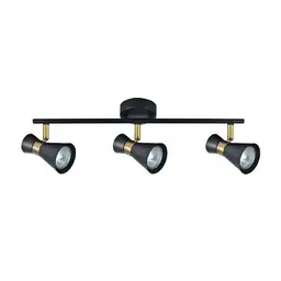 Elegante GU10-Steckdosenleiste in Schwarz mit Leder, 15 x 48,5 x 8,5 cm – stilvolle Beleuchtung