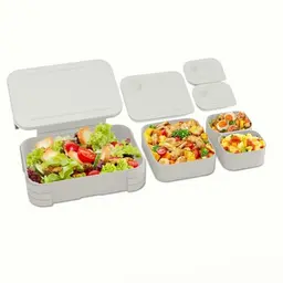 XJIANFU Brotdose für Kinder – Auslaufsichere 3-in-1 Bento-Box für Mädchen und Jungen, mikrowellen- und spülmaschinenfest (Grau)