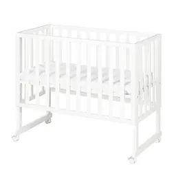 roba Beistellbett Safe Asleep® 3-in-1, 45 x 90 cm, höhenverstellbar, inkl. Matratze & Barriere, Holz weiß
