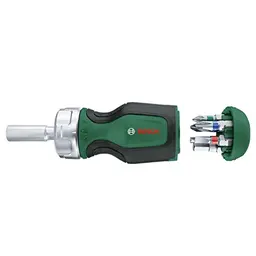 Bosch Stubby Ratschenschraubendreher 6-teilig mit integriertem Bit Magazin