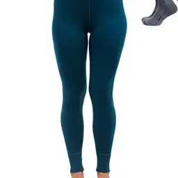 Merinowolle Thermounterwäsche Damen - Leggings und Socken (Medium, 250 Deep Teal)