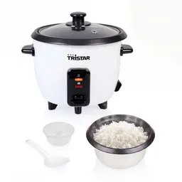 Tristar Reiskocher 0,6 L mit Antihaft-Innentopf, Warmhaltefunktion, Abschaltautomatik, kompaktes Design, inkl. Messbecher & Löffel, 300 W
