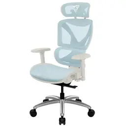 ThunderX3 XTC Mesh Weiß/Blau | Ergonomischer Bürostuhl mit hoher Rückenlehne und Wippmechanik – Gaming-Stuhl für Erwachsene