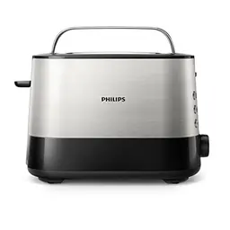 Philips Toaster – 2 Schlitze, Brötchenaufsatz, Auftaufunktion, schwarz (HD2637/90)