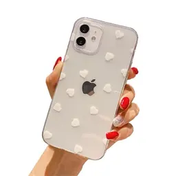 Einaily iPhone 16 Hülle - Crystal Clear, Ultra Dünn, Stilvolles Herzmuster, Stoßfest und Kratzfest