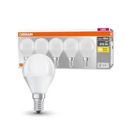 OSRAM LED Base Classic P E14, Warmweiß, Nicht Dimmbar, 5er Pack