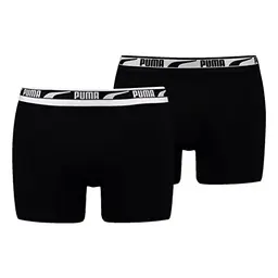 PUMA Herren Boxer, Multi Logo, Schwarz, M (2er Pack)