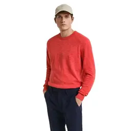 GANT Herren Pullover aus Leinenmischung, rot, Größe S