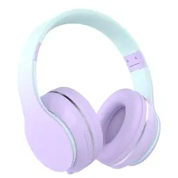 Xunpuls Bluetooth Kinderkopfhörer, kabellos Over-Ear, faltbar, mit Lautstärkeregler und Mikrofon (Violett)