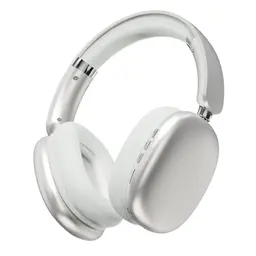 Mpods Drahtlose Noise Cancelling Over-Ear Kopfhörer mit Mikrofon, 48 Std. Spielzeit, Kompatibel mit iOS und Android (Silber)