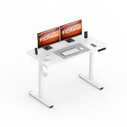 FitStand FQ1 Höhenverstellbarer Schreibtisch 120x60cm - Weiß mit Memory-Funktion für Büro und Zuhause