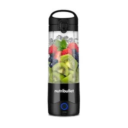 nutribullet Portable Smoothie Maker to go, 475 ml, kabellos, wiederaufladbar, für Eis und Obst, Schwarz